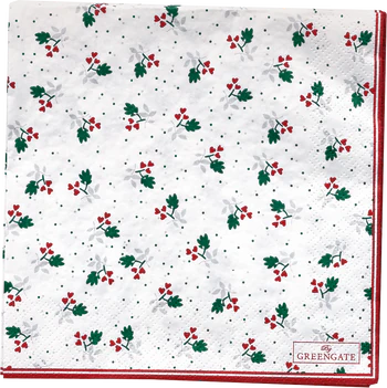 Greengate Paper Napkin / Papierserviette Joselyn white 20 Stk.