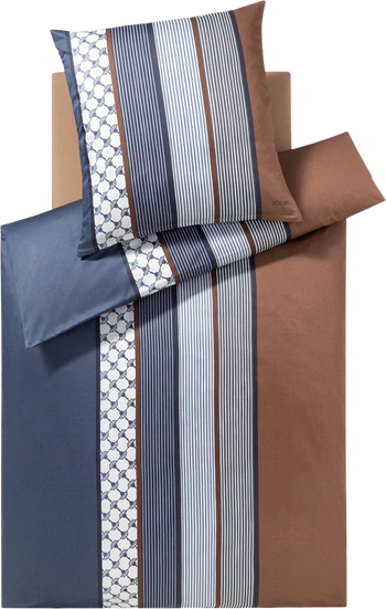 JOOP! Bettwäsche Cornflower Stripes Deep Ocean – Luxuriöser Comfort-Satin mit modernem Design