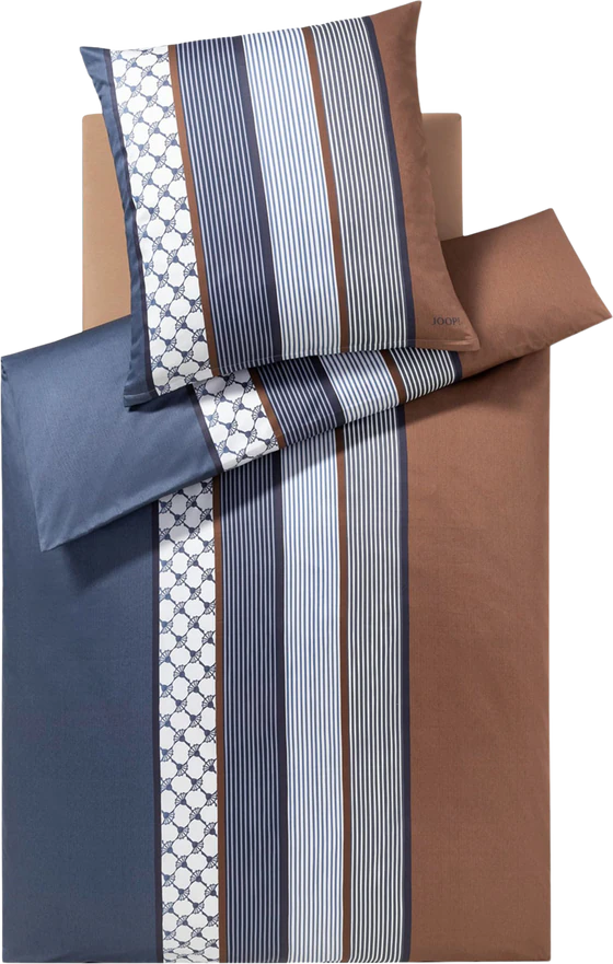 JOOP! Bettwäsche Cornflower Stripes Deep Ocean – Luxuriöser Comfort-Satin mit modernem Design
