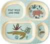 Rice Melamin Kinderteller mit 4er Einteilung - Blau Jungle Animals Print 