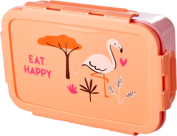 Rice Large Flamingo Brotdose - Koralle Jungle Animals Print 