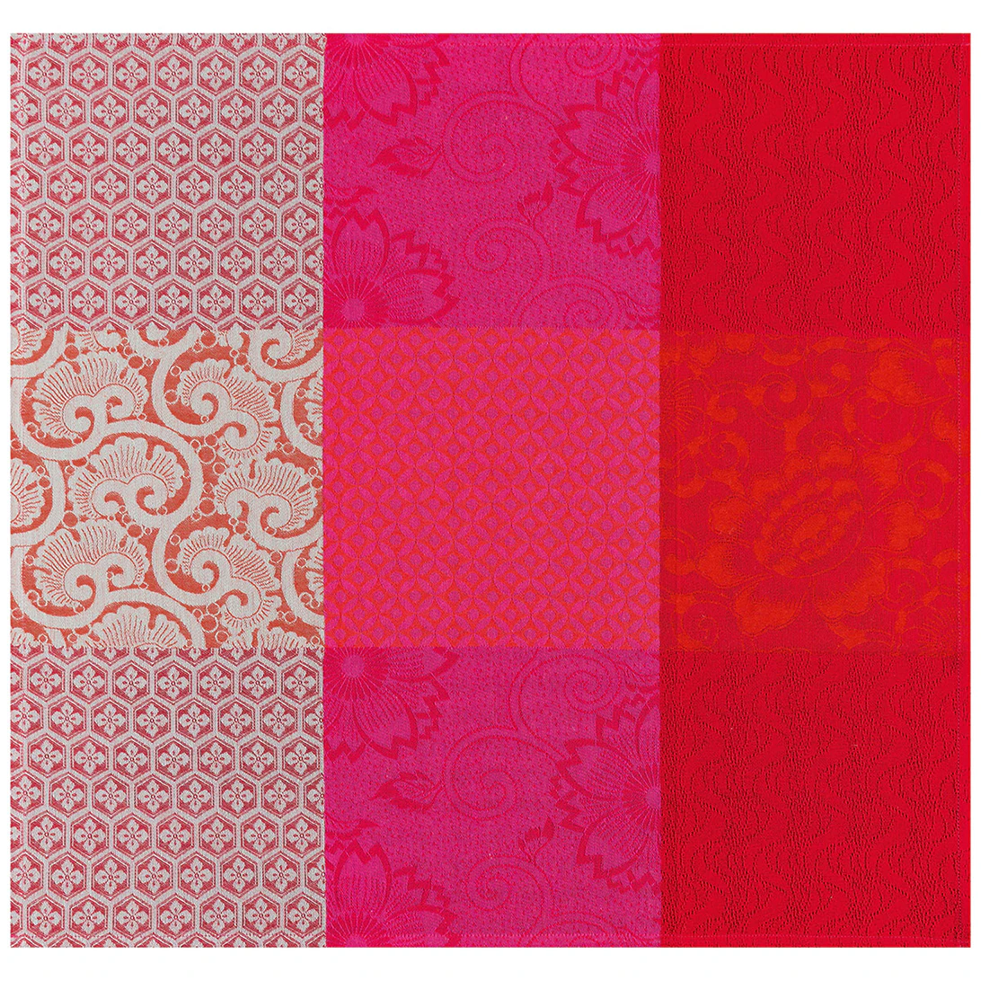 Le Jacquard Francais FLEURS DE KYOTO Cherry Serviette 58x58 cm ro Größe 58x58 cm