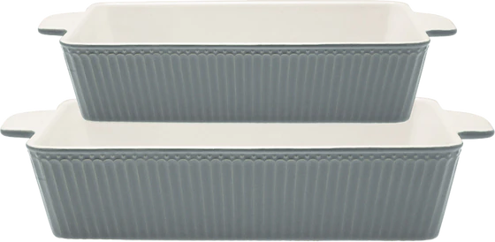 Greengate Dishes Alice Stone grey rectangular set of 2