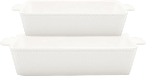 Greengate Dishes Alice White rectangular set of 2