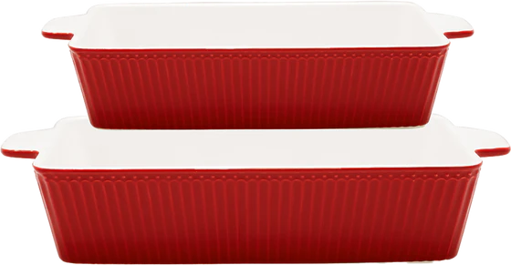 Greengate Dishes Alice Red rectangular set of 2