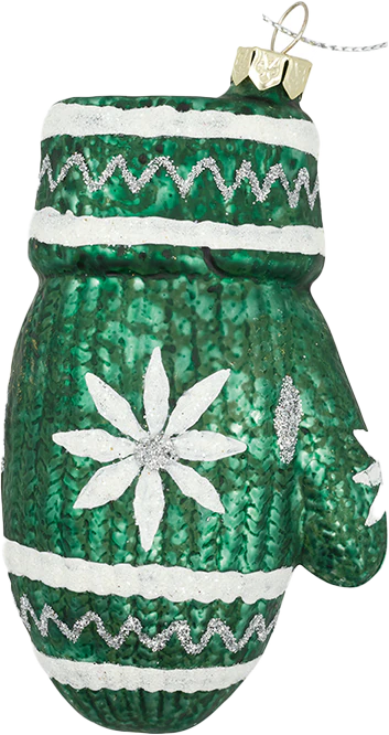 Greengate MITTEN SNOWFLAKE Dark Green Large Weihnachtskugel
