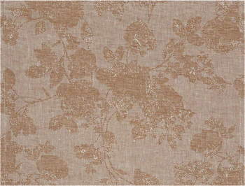 Le Jacquard Francais Casual Flower Brown / Noisette Tischset Leinen /beschichtet 