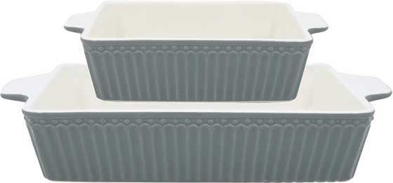 Greengate Alice Stone grey Auflaufform 2er Set - small