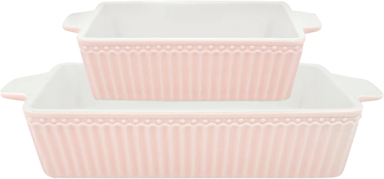 Greengate Alice Pale pink Auflaufform 2er Set - small