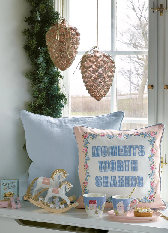 Greengate Zapfen Xmas Glas Anhänger glitter xxlarge