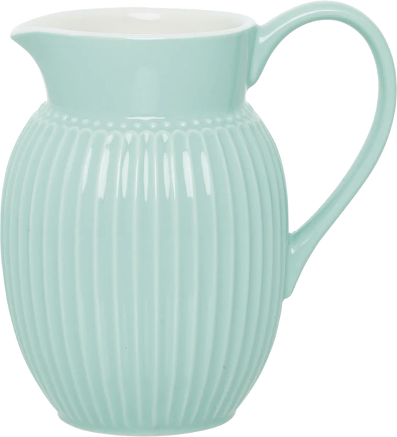 Greengate Jug Alice | Zeitlose Kanne in Cool Mint | Hochwertiger Keramikkrug