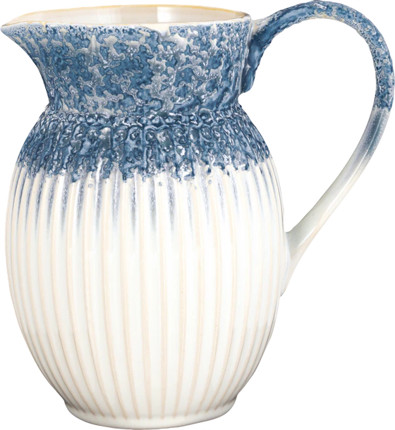 Greengate Jug Alice | Zeitlose Kanne in Ripple Blue | Hochwertiger Keramikkrug
