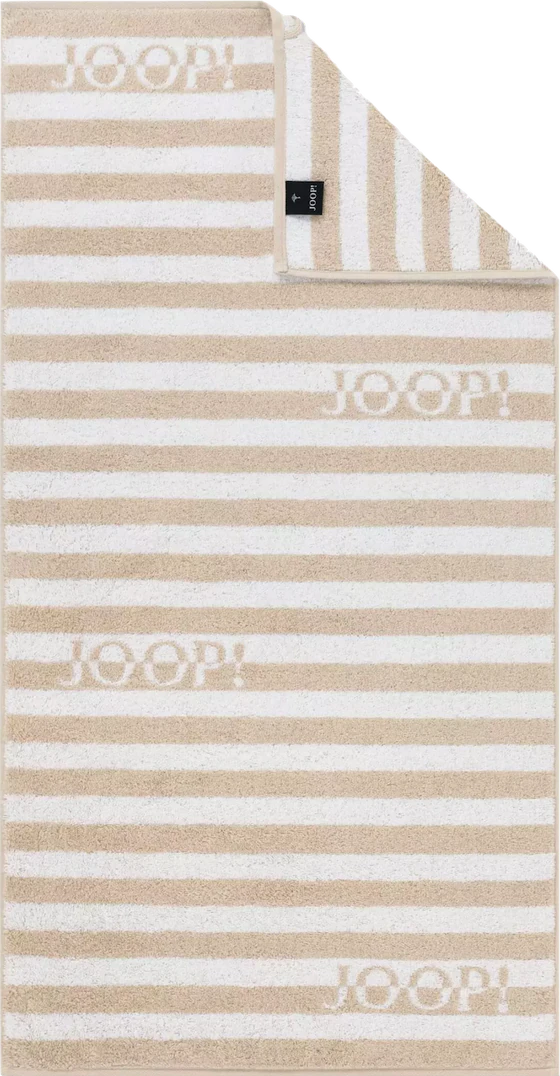 JOOP! Split Stripes 1713-36 in Natur – Extraflauschiges Walkfrottier mit elegantem Streifenmuster