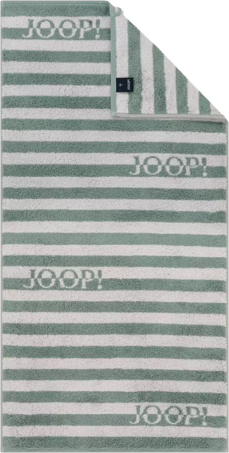 JOOP! Split Stripes 1713-47 in Pinie – Extraflauschiges Walkfrottier mit stilvollem Streifenmuster