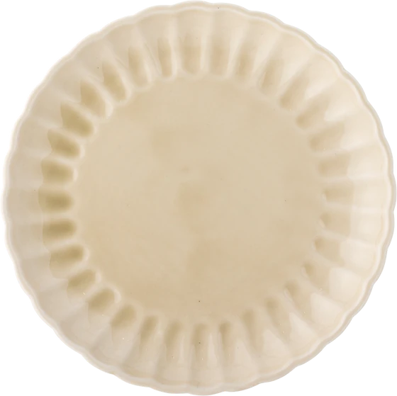 Bloomingville Latina Teller – Edler Steinzeug-Teller in Natur mit gewelltem Rand