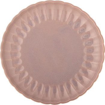 Bloomingville Latina Teller – Großer Steinzeug-Teller in Rosa mit gewelltem Rand (27 cm)