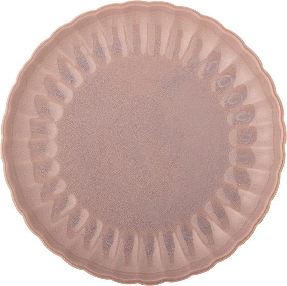 Bloomingville Latina Teller – Großer Steinzeug-Teller in Rosa mit gewelltem Rand (27 cm)