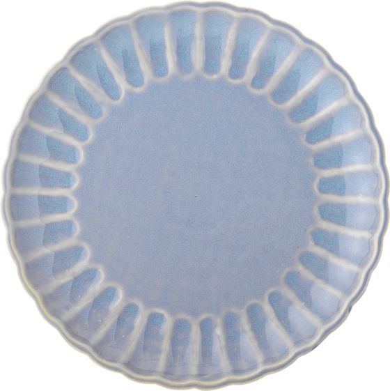 Bloomingville Latina Teller – Großer Steinzeug-Teller in Hellblau mit gewelltem Rand (27 cm)
