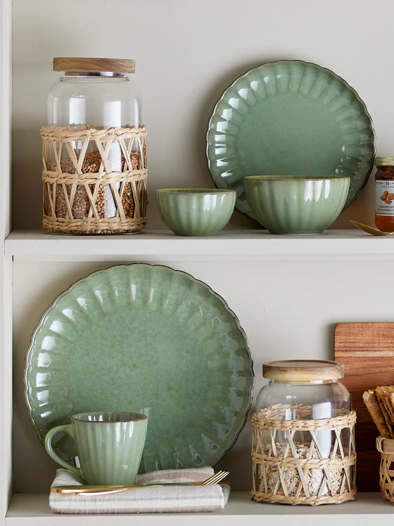 Bloomingville Schale “Latina” aus Steingut – hellgrün, 165 ml, spülmaschinengeeignet