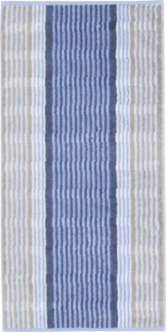 Cawö Frottiertücher Noblesse Harmony 1085 Sky – Edle Baumwoll-Handtücher im Streifendesign