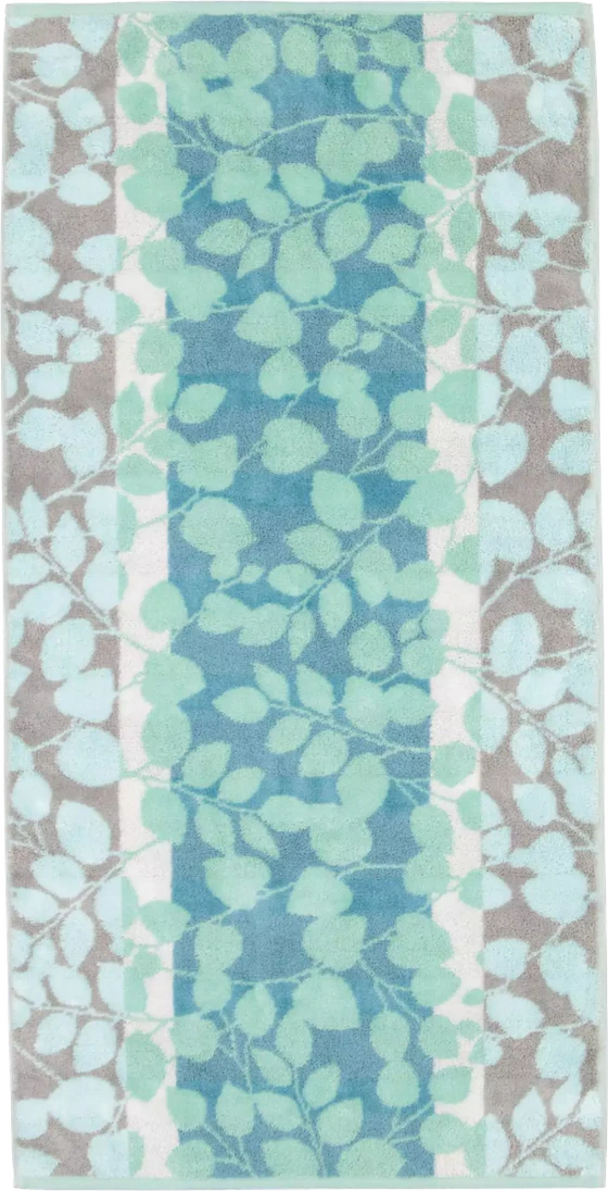 Cawö Frottiertücher Noblesse Harmony 1086 Jade – Luxuriöse Handtücher mit floralem Design aus 100 % Baumwolle