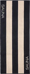 Cawö Saunatuch Natural 6221-39 Natur-Schwarz – Hochwertiges Saunatuch aus 100 % Baumwolle