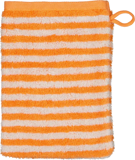 Cawö Frottiertücher Campus Ringel 955-33 Mandarine – Hochwertige Streifen-Handtücher aus 100 % Baumwolle