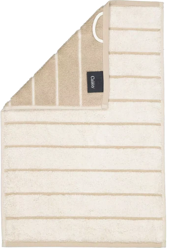 Cawö Handtuch Balance 6232-33 Natur – Hochwertiges Wende-Handtuch im Streifen-Design aus 100 % Baumwolle