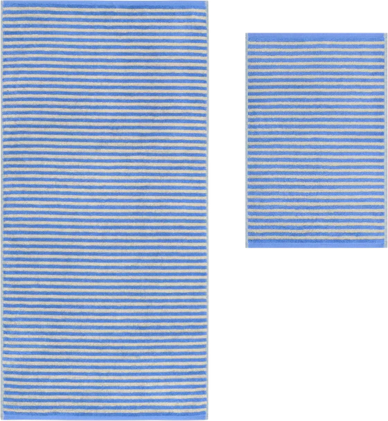 Cawö Handtuch Lines 6255-13 Capri – Hochwertiges Wende-Handtuch mit Ringelstreifen aus 100 % Baumwolle
