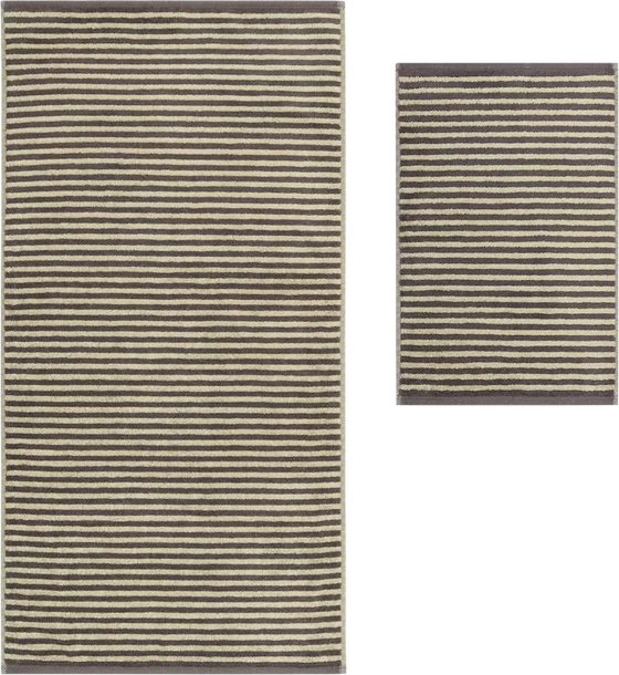 Cawö Handtuch Lines 6255-33 Pepper – Wende-Handtuch mit Ringelstreifen aus 100 % Baumwolle