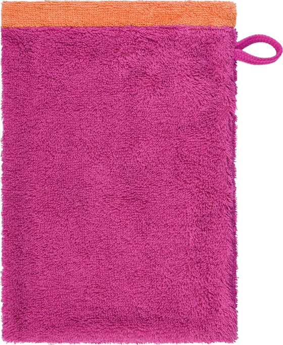 Cawö Handtuch Lifestyle Splash 7071-23 Pink/Mandarine – Wende-Handtuch aus 100 % Baumwolle