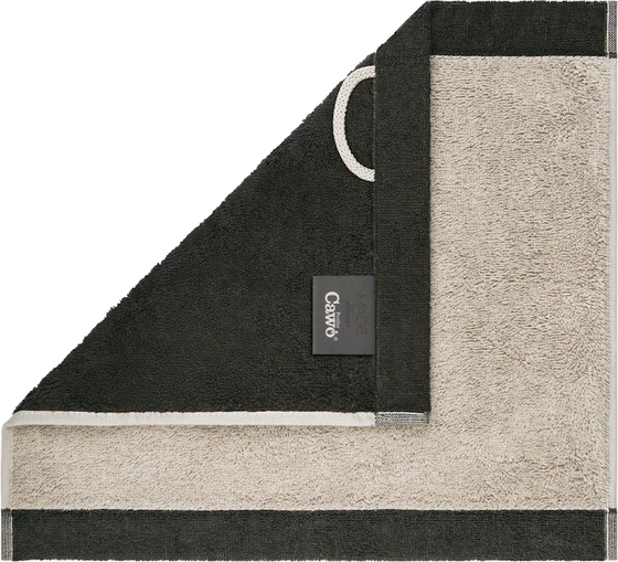 Cawö Handtuch Lifestyle Splash 7071-37 Leinen/Basalt – Hochwertiges Wende-Handtuch aus 100 % Baumwolle