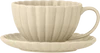 Bloomingville Tasse mit Untertasse – Cozy Steinzeug in Natur, 220 ml