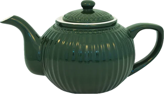 Greengate Teekanne Alice Pinewood Green – Porzellan, 1 Liter, spülmaschinengeeignet