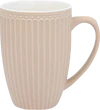 Greengate große Tasse Alice Creamy Fudge – Porzellan, 13,5 cm, spülmaschinengeeignet