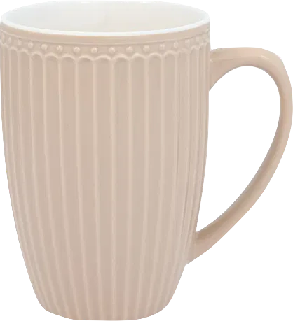 Greengate große Tasse Alice Creamy Fudge – Porzellan, 13,5 cm, spülmaschinengeeignet
