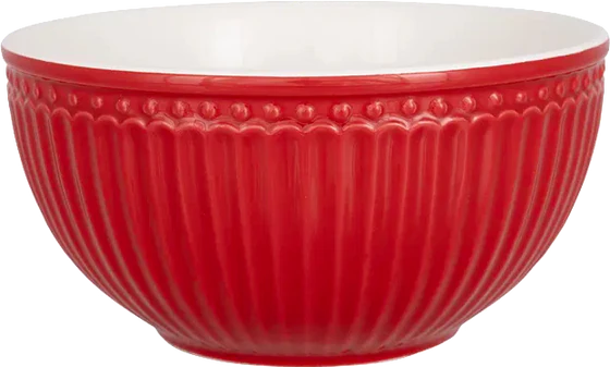 Greengate Servin Bowl / Servierschüssel ALICE in Red – Elegantes Porzellan-Design für stilvolles Servieren