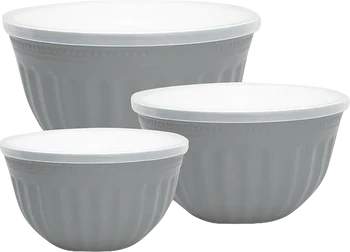 Greengate Aufbewahrungsschüssel 3er Set mit Deck in Grau – Perfekte Küchenaufbewahrung für Frische & Ordnung
