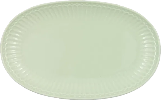 Greengate Biscuit Teller aus der Alice Serie in Pale Green – Hochwertiges Steingut, 14,5 x 23 cm, spülmaschinen- & mikrowellengeeignet