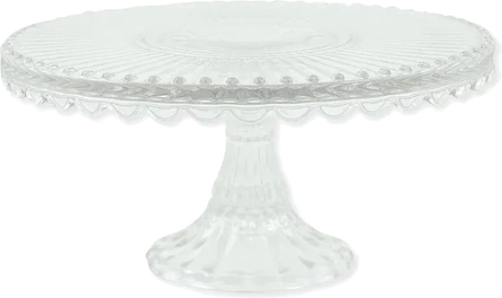 Greengate Alice Kuchenplatte / Cake plate in Clear – Moderner Glas-Kuchenplatte, 20 cm Durchmesser, 9,5 cm Höhe, spülmaschinen- & mikrowellengeeignet