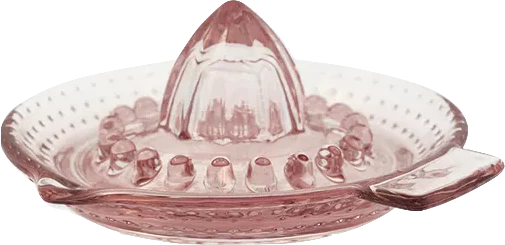 Greengate Alice Zitronenpresse in Pale Pink – Elegante Glas-Zitronenpresse, 16 cm Durchmesser, 7 cm Höhe, spülmaschinen- & mikrowellengeeignet