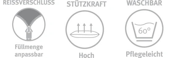 Paradies Kissen Softy Plus Bio – Nachhaltiges Faserkissen mit hoher Stützkraft & verstellbarer Füllung