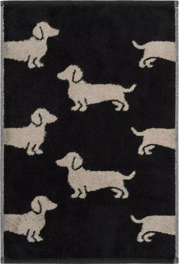 Cawö Handtuch We Love Dogs 6246-93 – Hunde-Design in Schwarz/Beige