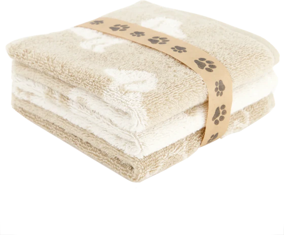 Cawö 3er-Pack We Love Dogs 6249 – Seiflappen mit Hundemotiven in Natur/Beige