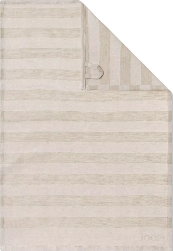 JOOP! Geschirrtuch Cornflower 1701-33 – Cremefarbenes Halbleinen-Tuch mit Streifen