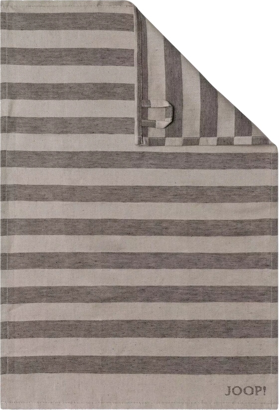 JOOP! Geschirrtuch Cornflower 1701-73 – Halbleinen-Tuch in Graphit mit Streifen
