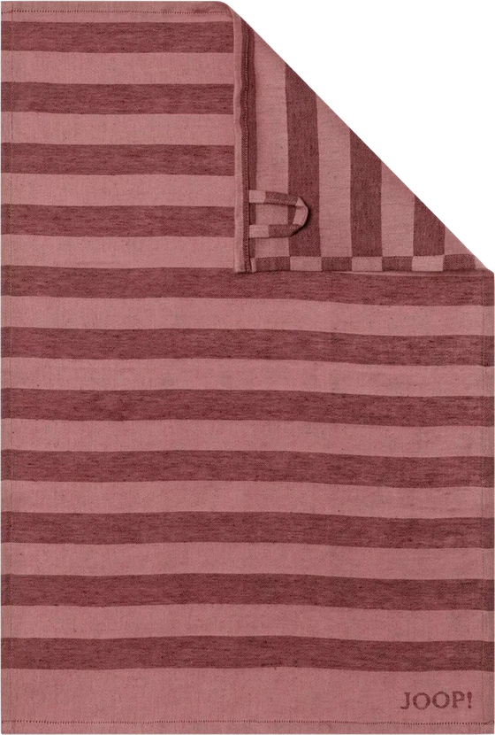 JOOP! Geschirrtuch Cornflower 1701-22 – Halbleinen-Tuch in Bordeaux mit Streifen