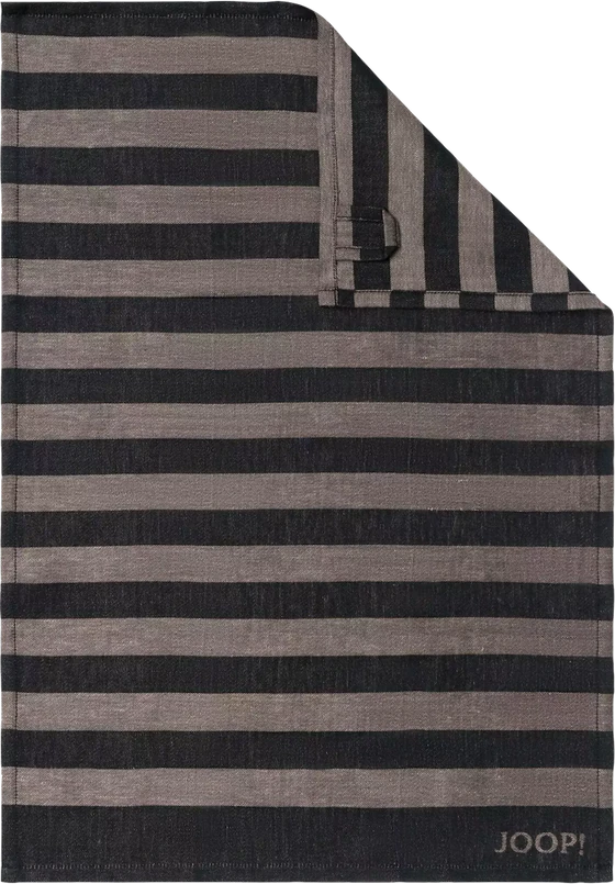 JOOP! Geschirrtuch Cornflower 1701-93 – Halbleinen-Tuch in Schwarz mit Streifen