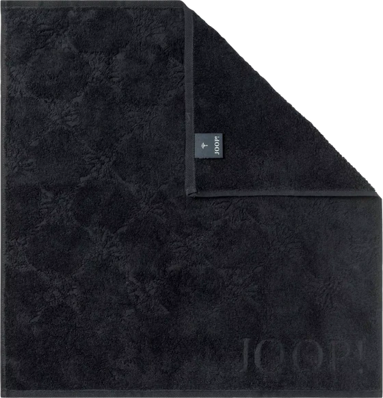 JOOP! Frottier-Geschirrtuch Cornflower 1702-906 – Schwarz mit Logo & Muster