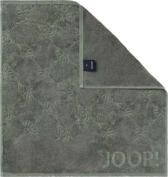 JOOP! Cornflower 1702-497 Geschirrtuch – Frottiertuch in Oliv mit Logo & Muster